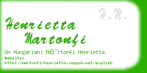 henrietta martonfi business card